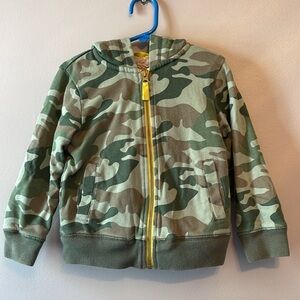 Boden Boy's Green Camo Hooded Jacket